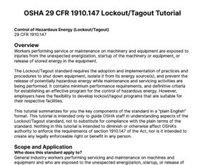 lockout tagout features Your Safety Library