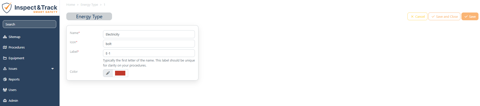 Energy Type Setup